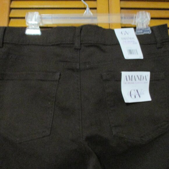 Gloria Vanderbilt pants NEW Amanda dark chocolate brown stretchy size 14S - Picture 8 of 10